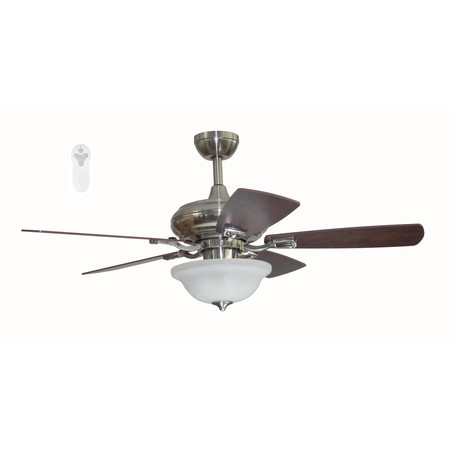 LITEX INDUSTRIES Quick Connect - 44" Nickel Finish Ceiling Fan Includes Remote Control TLEII44BNK5L